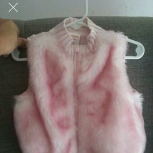 Gymboree pink faux fur vest size XS4
